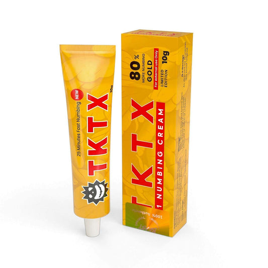TKTX Numbing Cream Gold 80% pack for fast, long-lasting pain relief in UK cosmetic procedures