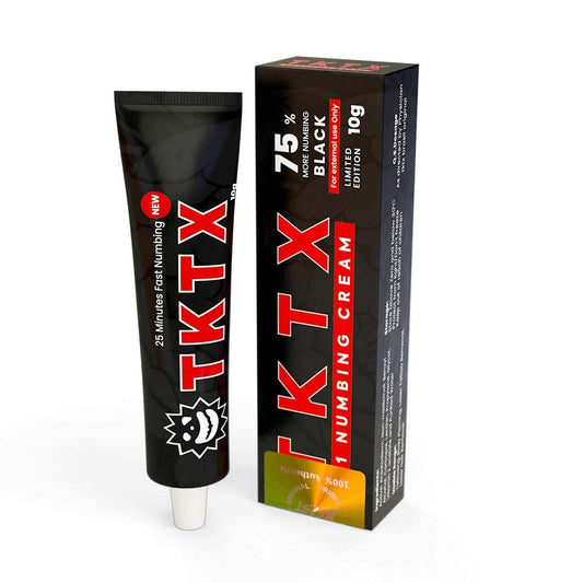 TKTX numbing cream Black 75% for fast, long-lasting pain relief during tattoos and cosmetic procedures