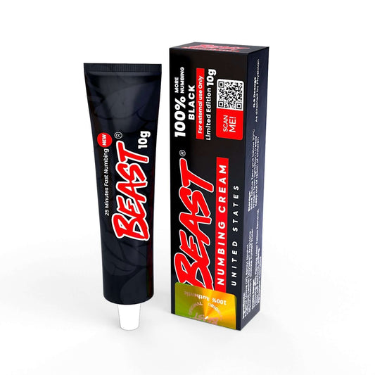 Beast Numbing Cream Black tube for long-lasting pain relief during tattoos and cosmetic procedures